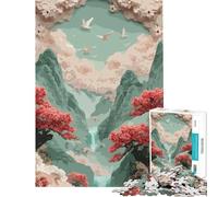 Puzzle da 1000 pezzi per adulti paesaggio montano floreale ritaglio di carta difficile e stimolante per il divertimento in famiglia gioco divertente per ragazzi dai 14 anni in su (38x26cm)