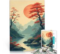 Puzzle da 1000 pezzi per adulti Paesaggio montano giapponese giocattoli educativi per l'apprendimento Lista dei desideri con Babbo Natale 75x50cm