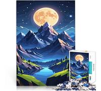 Puzzle da 1000 pezzi per adulti Paesaggio notturno delle Montagne Blu Gioco a quiz Ogni pezzo è unico - Gioco divertente e stimolante per tutta la famiglia 75x50cm