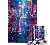 Puzzle da 1000 pezzi per adulti paesaggio notturno di città puzzle per ragazzi gioco per famiglie decorazione per la casa difficile e stimolante (dimensioni 38x52cm)
