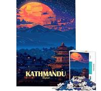 Puzzle da 1000 pezzi per adulti paesaggio notturno di Kathmandu Nepal Un'esperienza stimolante da completare ideale per la decorazione della casa e come gioco pratico per ragazzi dai 14 anni in su