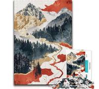 Puzzle da 1000 pezzi per adulti Paesaggio rosso oro Gioco pratico per migliorare la memoria per bambini dai 14 anni in su 38x26cm