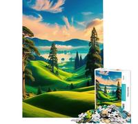 Puzzle da 1000 pezzi per adulti paesaggio sereno con dolci colline sfida impegnativa da completare decorazione per la casa gioco pratico per ragazzi dai 14 anni in su (38x52cm)