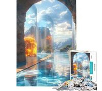 Puzzle da 1000 pezzi per adulti paesaggio surreale con acqua e archi Puzzle per adulti giochi rilassanti sfida impegnativa divertimento da fare a casa (dimensioni 38x26cm)