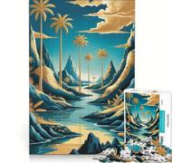 Puzzle da 1000 pezzi per adulti paesaggio tropicale con fiume e palme gioco impossibile ideale per passare il tempo durante le vacanze regalo di compleanno o di viaggio 38x26cm