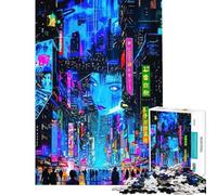 Puzzle da 1000 pezzi per adulti paesaggio urbano cyberpunk giapponese rompicapo per adulti gioco di velocità manuale regalo di compleanno e unico (dimensioni 38x52cm)