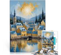 Puzzle da 1000 pezzi per adulti Paesaggio urbano dell'ora d'oro Per il divertimento in famiglia Migliorare l'amore tra le coppie 38x26cm