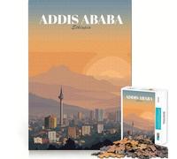 Puzzle da 1000 pezzi per adulti,paesaggio urbano di Addis Abeba,Etiopia,con bordi sottili,gioco creativo,divertente e rilassante,ideale come regalo di compleanno o per hobby (50x75cm)