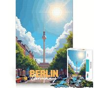 Puzzle da 1000 pezzi per adulti,paesaggio urbano di Berlino con illustrazione della torre della televisione,bordi lisci,gioco di costruzione,gioco di concentrazione,gioco tranquillo,scena natalizia