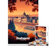 Puzzle da 1000 pezzi per adulti paesaggio urbano di Budapest giocattoli antistress regalo per compleanni gioco educativo con poster abbinato e foglio di quiz dimensioni 38x26cm