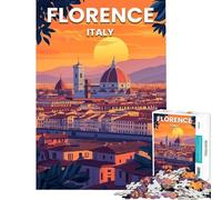 Puzzle da 1000 pezzi per adulti paesaggio urbano di Firenze al tramonto puzzle per ragazzi giochi per famiglie un'opera d'arte divertimento a casa (dimensioni 38x52cm)