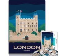 Puzzle da 1000 pezzi per adulti, paesaggio urbano di Londra, aiuta il cervello a esercitare i giocattoli avvincenti per coltivare la pazienza, collezione di artisti, belle arti (75x50cm)