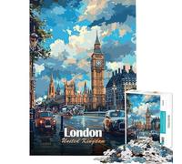 Puzzle da 1000 pezzi per adulti paesaggio urbano di Londra Regno Unito Gioco intellettuale educativo divertente e spiritoso Regalo per il Secret Santa (dimensioni 38x26cm)