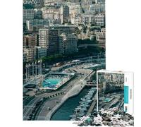 Puzzle da 1000 pezzi per adulti paesaggio urbano di Monaco con porto turistico Gioco pratico per adulti taglio di precisione divertimento da fare a casa (dimensioni 38x26cm)