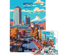 Puzzle da 1000 pezzi per adulti paesaggio urbano di Reno Nevada sfida di intelligenza e creatività gioco interattivo decorazione murale idee regalo (dimensioni 38x52cm)