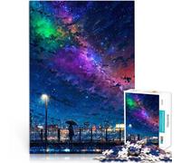 Puzzle da 1000 pezzi per adulti Paesaggio urbano di una notte piovosa apprendimento educativo Migliorare l'amore tra le coppie 38x26cm