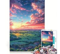 Puzzle da 1000 pezzi per adulti paesaggio urbano lofi al tramonto gioco rompicapo divertente antistress ogni pezzo è unico 38x52cm