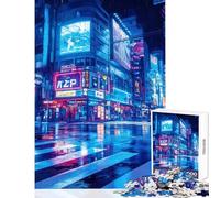 Puzzle da 1000 pezzi per adulti paesaggio urbano sotto la pioggia al neon gioco impossibile ideale per le vacanze a casa per passare il tempo giocattolo educativo e per rafforzare l'amore