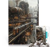 Puzzle da 1000 pezzi per adulti Paesaggio urbano steampunk Giocattoli da gioco per regalo di famiglia Migliorare l'amore tra le coppie 52x38cm
