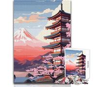 Puzzle da 1000 pezzi per adulti Pagoda del Monte Fuji Goditi ore di relax tranquille e accoglienti Giocattolo artigianale resistente e dal taglio netto Dimensioni 50x75cm
