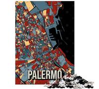 Puzzle da 1000 pezzi per adulti Palermo Italia Sicilia mappa della città puzzle per adolescenti vacanza a casa passatempo aiuta ad allenare la mente compleanno e altre occasioni