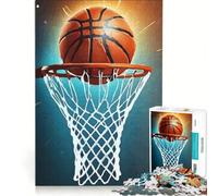 Puzzle da 1000 pezzi per adulti: pallacanestro attraverso il canestro, gioco rompicapo, difficile, per rafforzare l'amore tra le coppie 38x26cm