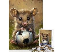 Puzzle da 1000 pezzi per adulti pallone da calcio con topo giocattolo educativo ottimi regali e giocattoli gioco pratico con poster abbinato e foglio di quiz dimensioni 38x26cm