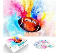 Puzzle da 1000 pezzi per adulti Pallone da rugby e da calcio Gioco intellettuale giocattolo con poster abbinato e foglio di quiz 75x50cm