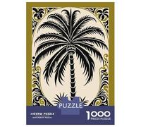 Puzzle Da 1000 Pezzi Per Adulti Palm Tree Art Nouveau Illustration Puzzle Gioco Rompicapo Gara Di Velocità Delle Mani Attività Divertenti A Casa 38x26cm/1000pcs