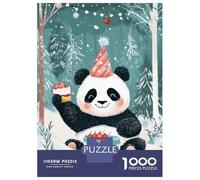 Puzzle Da 1000 Pezzi Per Adulti Panda Birthday in The Woods Puzzle Per Adulti Gioco Rompicapo Difficile Sfida Educativa Difficile 52x38cm/1000pcs