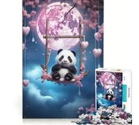 Puzzle da 1000 pezzi per adulti Panda che dorme in una ciliegia gioco impossibile impegnativo da completare ideale come regalo 38x26cm