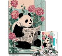 Puzzle da 1000 pezzi per adulti, Panda che legge il giornale, puzzle da 1000 pezzi, attività per famiglie, divertimento a casa, regalo di compleanno, regali da viaggio (dimensioni 38x26cm)
