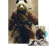 Puzzle da 1000 pezzi per adulti: Panda Guerriero Samurai Divertimento a casa taglio di precisione gioco pratico adatto a partire dai 14 anni (38x26cm)