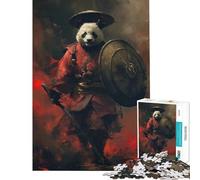 Puzzle da 1000 pezzi per adulti: Panda Guerriero Samurai Puzzle da 1000 pezzi per la decorazione della casa giocattolo assemblaggio divertimento in famiglia e serate di gioco (38x26cm)