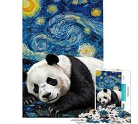 Puzzle da 1000 pezzi per adulti Panda in una notte stellata gioco per famiglie assemblaggio impegnativo (dimensioni 38x26cm)
