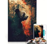 Puzzle da 1000 pezzi per adulti: Panda nella foresta di bambù Gioco artistico divertente per genitori e figli Ogni pezzo è unico 50x75cm