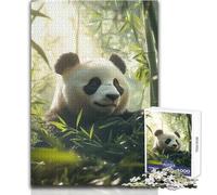Puzzle da 1000 pezzi per adulti Panda nella foresta di bambù Goditi un dolce relax e un piacevole svago Vestibilità stabile Taglio preciso Dimensioni del giocattolo: 38x52cm