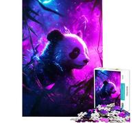 Puzzle da 1000 pezzi per adulti panda neon nella foresta divertimento a casa attività decorative giocattoli per la casa per ragazzi dai 14 anni in su 50x75cm