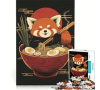 Puzzle da 1000 pezzi per adulti: panda rosso che gusta una ciotola di ramen gioco impossibile impegnativo da completare ideale come regalo 50x75cm