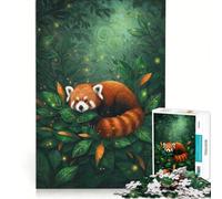 Puzzle da 1000 pezzi per adulti: Panda rosso che riposa tra la vegetazione lussureggiante gioco rilassante decorazione per la casa ideale come regalo per tutta la famiglia 38x52cm