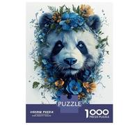 Puzzle Da 1000 Pezzi Per Adulti Panda with Floral Crown Puzzle Per Adulti Relax Giochi Difficile Offerta Speciale Come Regalo Per Tutta La Famiglia 70x50cm/1000pcs