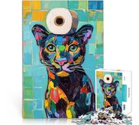 Puzzle da 1000 pezzi per adulti Pantera con carta igienica Gioco impegnativo e gioco in famiglia Adatto per la decorazione del desktop 75x50cm