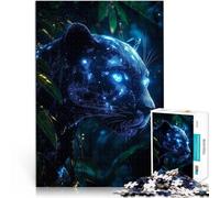 Puzzle da 1000 pezzi per adulti Pantera luminosa nella giungla Allena il tuo cervello e le tue mani è ideale come regalo per tutta la famiglia 38x26cm