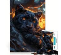 Puzzle da 1000 pezzi per adulti,Pantera Nera,Dark Clean Fit Decor,divertente attività per la mente,gioco rilassante,regalo festivo per il tempo libero 38x26cm
