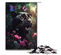 Puzzle da 1000 pezzi per adulti Pantera nera Farfalle Puzzle per gioco educativo Sfida Giocattolo Opera d'arte Regalo 75x50cm
