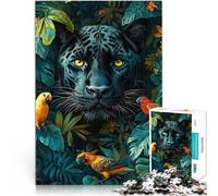 Puzzle da 1000 pezzi per adulti Pantera Nera nella giungla Giocattoli di gioco impegnativi Attività divertenti a casa, regali di compleanno, regali di viaggio, 75x50cm