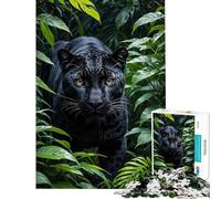 Puzzle da 1000 pezzi per adulti Pantera Nera nella lussureggiante vegetazione della giungla Gioco educativo Ottimo regalo per le vacanze a casa Per passare il tempo (Dimensioni 38x26cm)