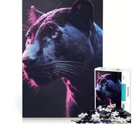 Puzzle da 1000 pezzi per adulti, Pantera Nera, Rosa Chiaro, Giocattolo educativo, Migliora la memoria, compleanno e Natale 38x26cm