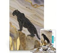 Puzzle da 1000 pezzi per adulti: Pantera Nera sulla cima di una montagna dorata, gioco rompicapo, assemblaggio di figure, per rafforzare l'amore tra le coppie 38x52cm