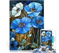 Puzzle da 1000 pezzi per adulti Papaveri in vetro colorato Giochi educativi Decorazione della casa è ideale come regalo per tutta la famiglia 52x38cm
